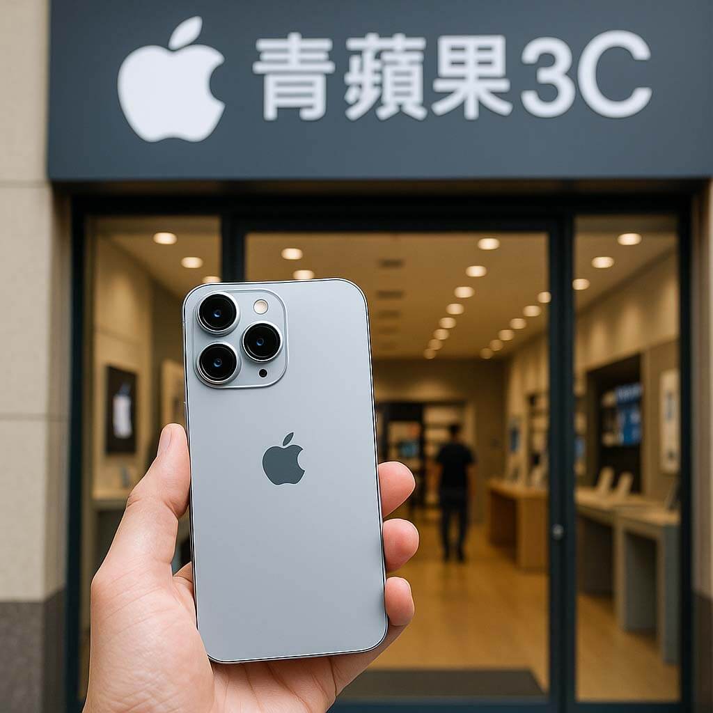 青蘋果3C 台南門市 iPhone 17 回收情境示意圖|店外舊機收購